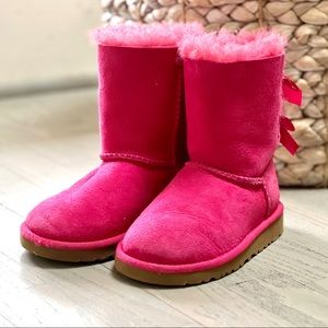 Kids Ugg Bailey bow boots pink size 10